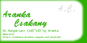 aranka csakany business card